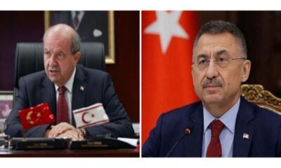 Türkiye Cumhuriyeti Cumhurbaşkanı Yardımcısı Fuat Oktay Cumhurbaşkanı Ersin Tatar’a başsağlığı mesajı gönderdi