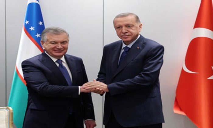 Cumhurbaşkanı Erdoğan, Özbekistan Cumhurbaşkanı Mirziyoyev ile görüştü